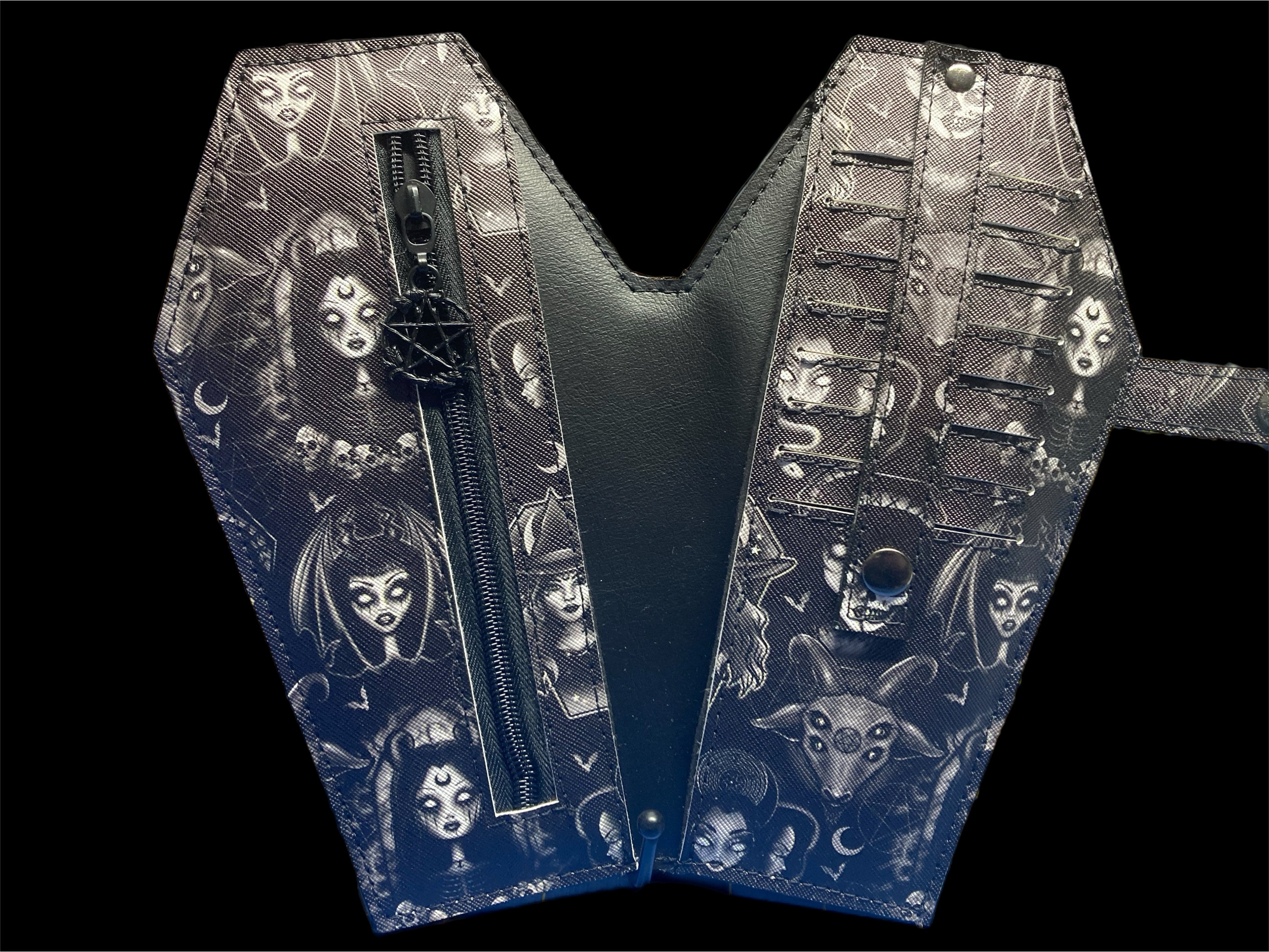 coffin wallet large goth girl